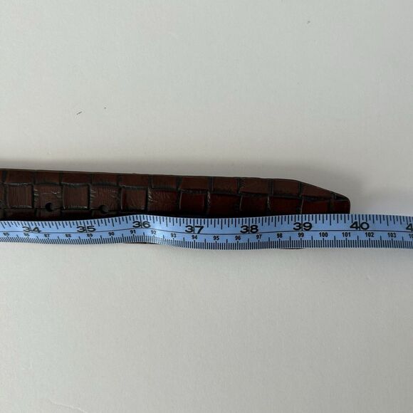 J Campbell Los Angeles Belt Italian Leather Mens Brown Embossed Size 34 - Picture 10 of 11